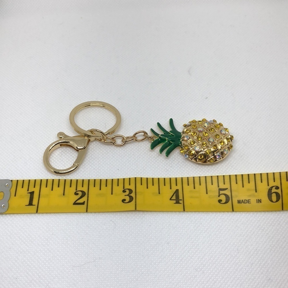 Rhinestone Pineapple Keychain Key Ring Pendant Bag Charm - Picture 5 of 10